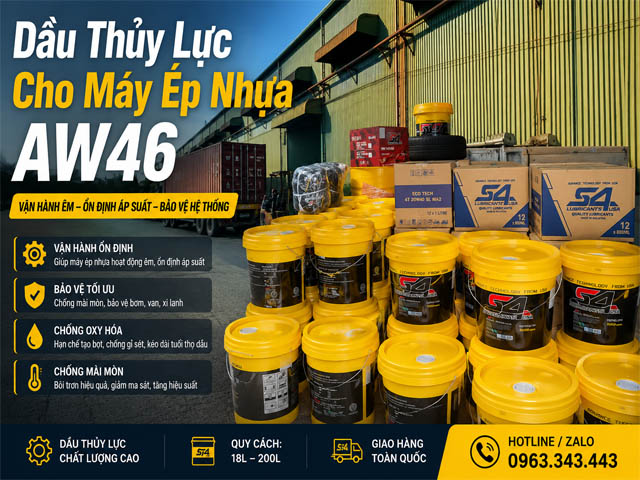 Dầu Thủy Lực Cho Máy Ép Nhựa AW46 Giá Tốt, Giao Nhanh