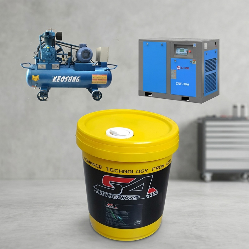 Dầu máy nén khí trục vít và piston nhập khẩu 100%