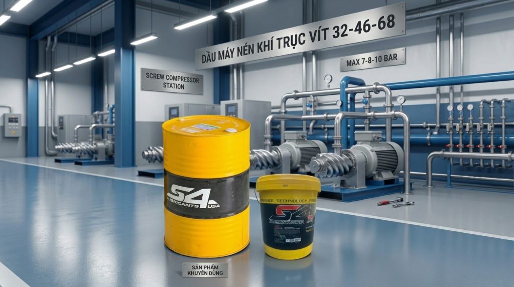 Dầu máy nén khí trục vít 32-46-68-nhập khẩu chính hãng