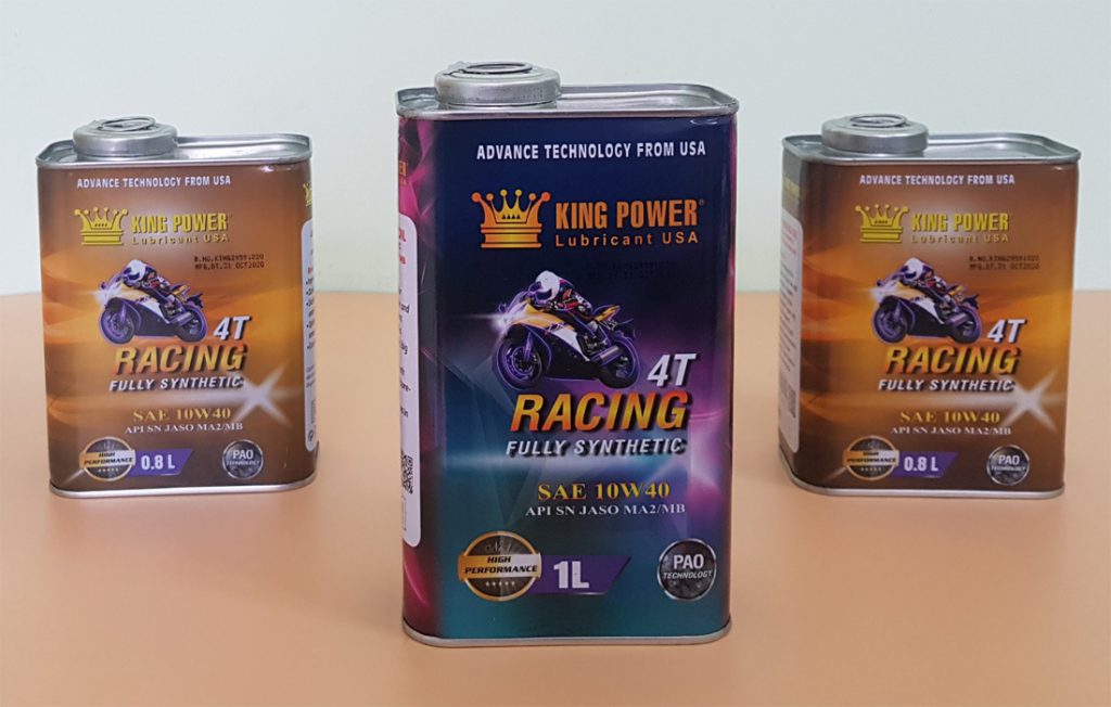 Dầu nhớt racing 4T 10W40 SN MA2MB King Power, nhập khẩu 100%