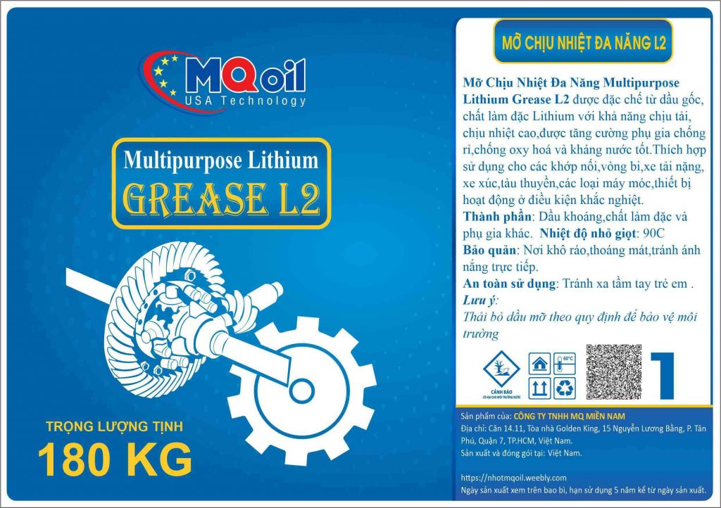 Mỡ Chịu Nhiệt Lithium Grease L2-Phuy 180kg- Giá Bao Nhiêu?