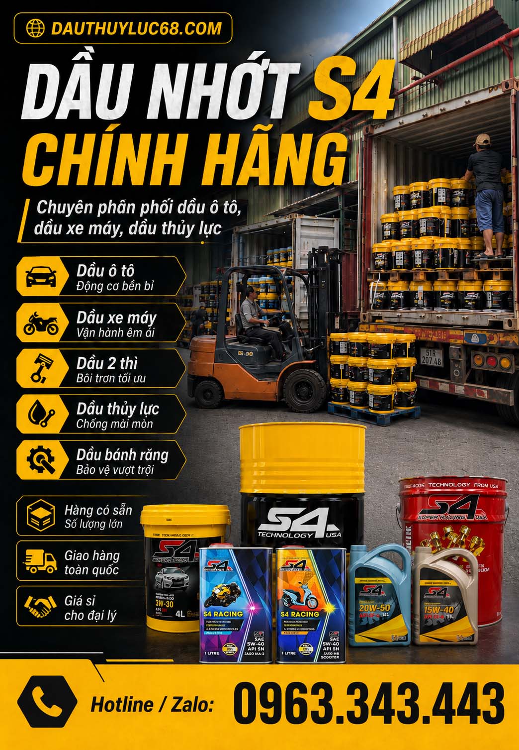 Dầu nhớt nhập khẩu hoa kì