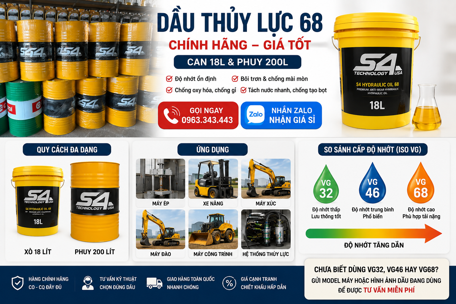 Dầu thủy lực 68