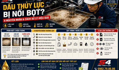 Dầu thủy lực bị nổi bọt: 8 nguyên nhân và cách xử lý đúng kỹ thuật